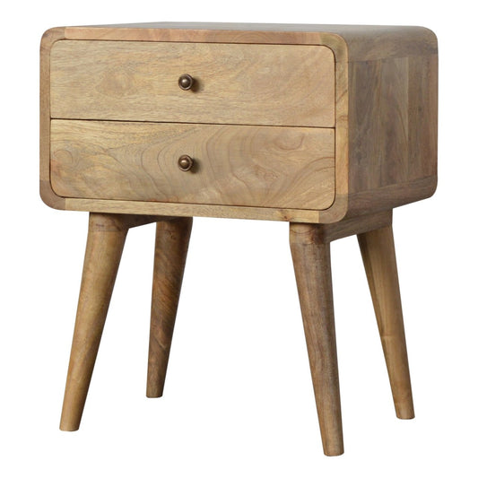 Oak-Ish Curved Bedside Table: A Versatile and Stylish Addition to Your Home-Kulani Home