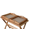 Oak-Ish Foldable Butler Tray Table: A Timeless Fusion of Modern and Classic Styles-Kulani Home