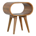 Oak-ish Round Bedside Table - Exquisite Solid Mango Wood Design-Kulani Home