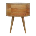Oak-Ish Rounded Bedside Table: A Stylish Addition to Your Bedroom-Kulani Home