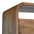 Oak-Ish Solid Wood Bedside with 2 Drawers-Kulani Home