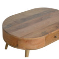 Oak-Ish Solid Wood Coffee Table with Nordic Style Legs and Drawer-Kulani Home