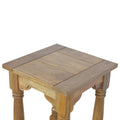 Oak-ish Solid Wood End Table with Hand-Turned Legs-Kulani Home