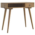 Oak-ish Solid Wood Writing Desk with Ample Storage-Kulani Home