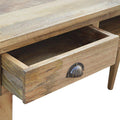Oak-ish Solid Wood Writing Desk with Nordic Legs and 2 Drawers-Kulani Home