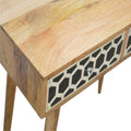 Oakish Bone Inlay Console Table-Kulani Home