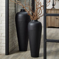 Obsidian Hammered Vase with Lid-Kulani Home