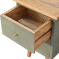 Olive Green Hand Painted Bedside Table-Kulani Home