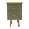 Olive Green Hand Painted Bedside Table-Kulani Home