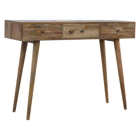 Patchwork Patterned Solid Mango Wood Console Table-Kulani Home