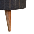 Pewter Tweed Nordic Wood Footstool-Kulani Home