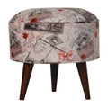 Postcard Print Footstool: A Stylish Accent for Your Home-Kulani Home