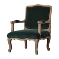 Regal Emerald Green Velvet French Style Chair: A Timeless Masterpiece of Elegance and Luxury-Kulani Home