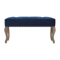 Royal Blue Velvet French Style Bench - A Timeless Masterpiece for Your Home-Kulani Home