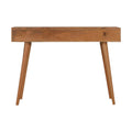 Sarina Oak-Ish Solid Mango Wood Console Table with Nordic Legs and Resin Inlay Drawers-Kulani Home