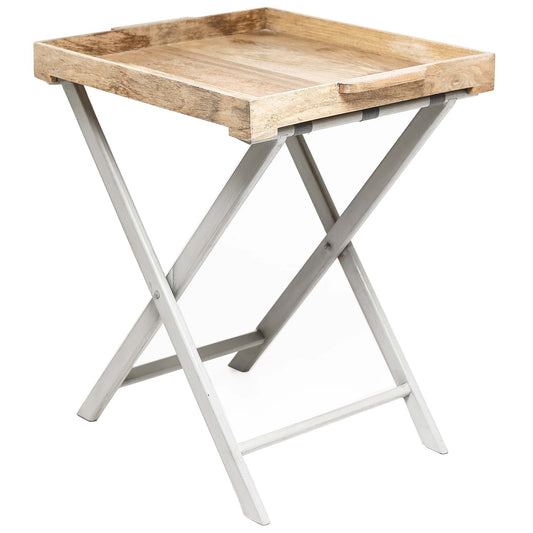 Scandinavian Elegance: The Versatile Mango Wood Folding Butler Tray Table-Kulani Home