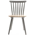 Scandinavian Grey Hardwood Dining Chair-Kulani Home