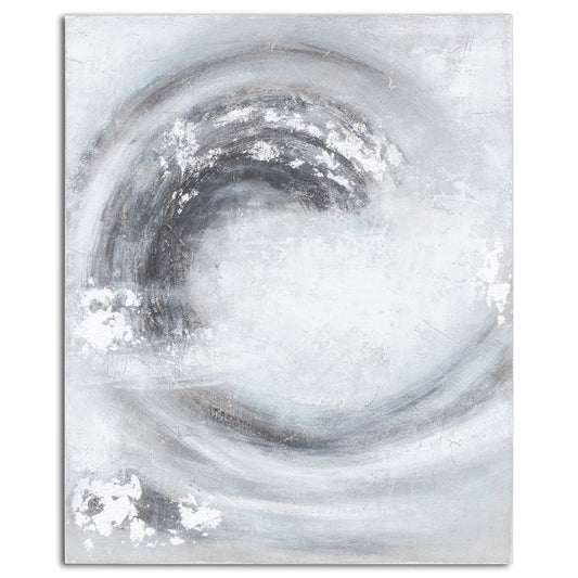 Silver and Grey Handcrafted Canvas Art-Kulani Home