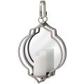 Silver Mirrored Quarterfoil Candle Wallhanger-Kulani Home