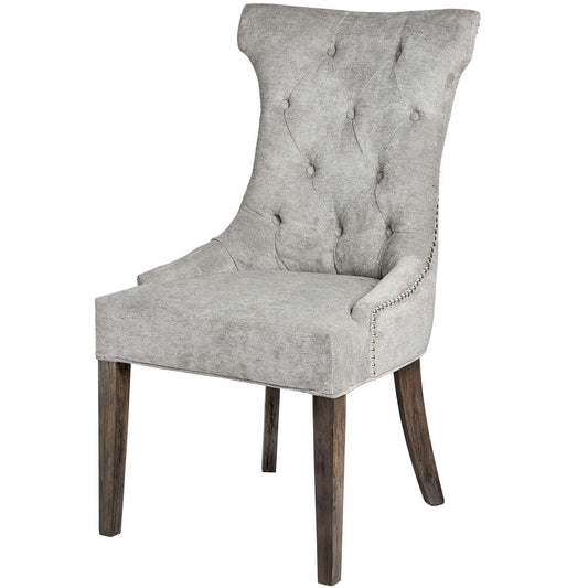 Silver Wingback Dining Chair with High Wing Design-Kulani Home
