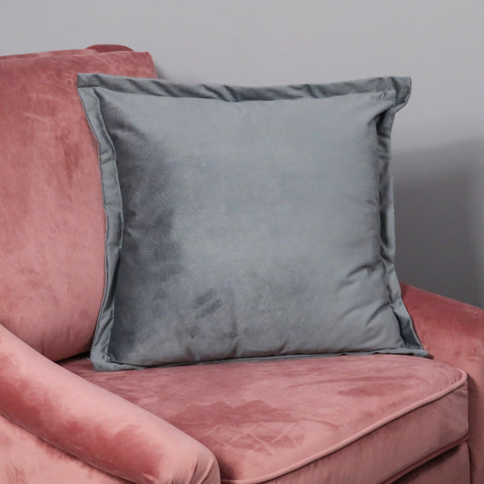 Snakeskin Textured Grey Velvet Cushion - Feather Filled-Kulani Home
