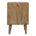 Solid Mango Wood Bedside with White Hand-Painted Drawer-Kulani Home