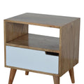 Solid Mango Wood Bedside with White Hand-Painted Drawer-Kulani Home