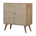Solid Mango Wood Inlay Cabinet with Nordic Legs and Shiny Knobs-Kulani Home