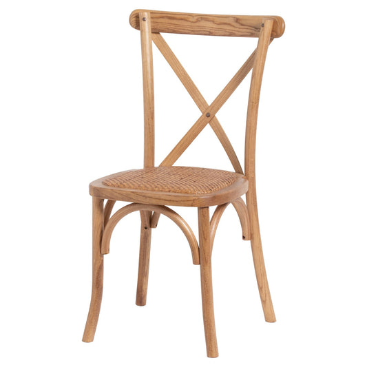 Solid Oak Cross Back Dining Chair-Kulani Home