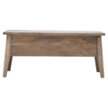 Solid Oak-Finish Storage Bench with Nordic-Style Legs-Kulani Home