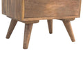 Solid Oak-Ish 3-Drawer Bedside Table with Gallery Back-Kulani Home