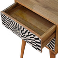Solid Oak-ish Bedside with Resin Inlay Drawers-Kulani Home
