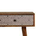 Solid Oak-Ish Geometric Console Table with Nordic Legs-Kulani Home
