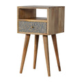 Solid Wood Chip Cement Drawer Bedside Table-Kulani Home