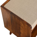 Solid Wood Nordic Chestnut Storage Bench with Seat Pad-Kulani Home