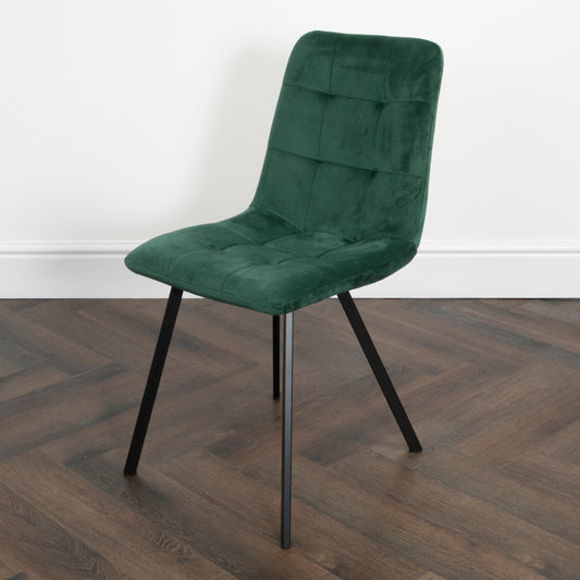 Squared Green Dining Chairs (set of 2)-Kulani Home