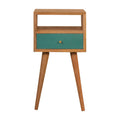 Teal Hand Painted Solid Wood Bedside Table-Kulani Home