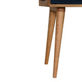 Teal Velvet Tray-Style Footstool with Nordic-Style Solid Wood Legs-Kulani Home