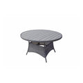 The 6-Seat HDPE Wood Effect Dining Set with Grey Flat Weave-Kulani Home