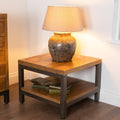 The Artisanal Pine Lamp Table-Kulani Home