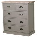 The Exquisite Oak 2 Over 3 Drawer Chest: A Timeless Storage Solution-Kulani Home