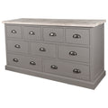 The Exquisite Rustic Oak Nine Drawer Chest: A Timeless Storage Solution-Kulani Home