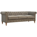 The Exquisite Tweed Elegance: Handcrafted 3 Seater Chesterfield Sofa-Kulani Home