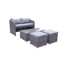 The Grey Gemma Compact Sofa Set with Ottomans and Lift-Up Coffee Table-Kulani Home