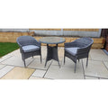 The Grey Rattan 2-Seater Bistro Set with Stacking Chairs-Kulani Home