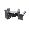 The Grey Square Dining Set with HDPE Wood Effect Top-Kulani Home