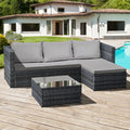 The Ocean Grey Rattan Chaise Lounge Set: Your Ultimate Outdoor Relaxation Haven-Kulani Home