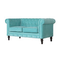 The Regal Aqua Velvet Chesterfield Sofa: A Luxurious Statement Piece for Your Home-Kulani Home