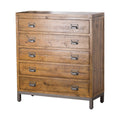 The Regal Pine and Iron Five Drawer Chest-Kulani Home