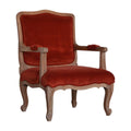 The Regal Rouge Velvet French Style Chair-Kulani Home